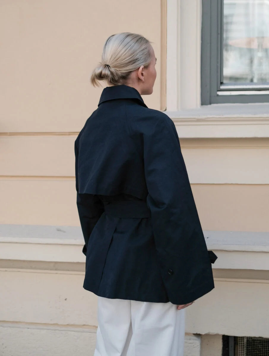Short Trench Dark Navy, Julie Josephine