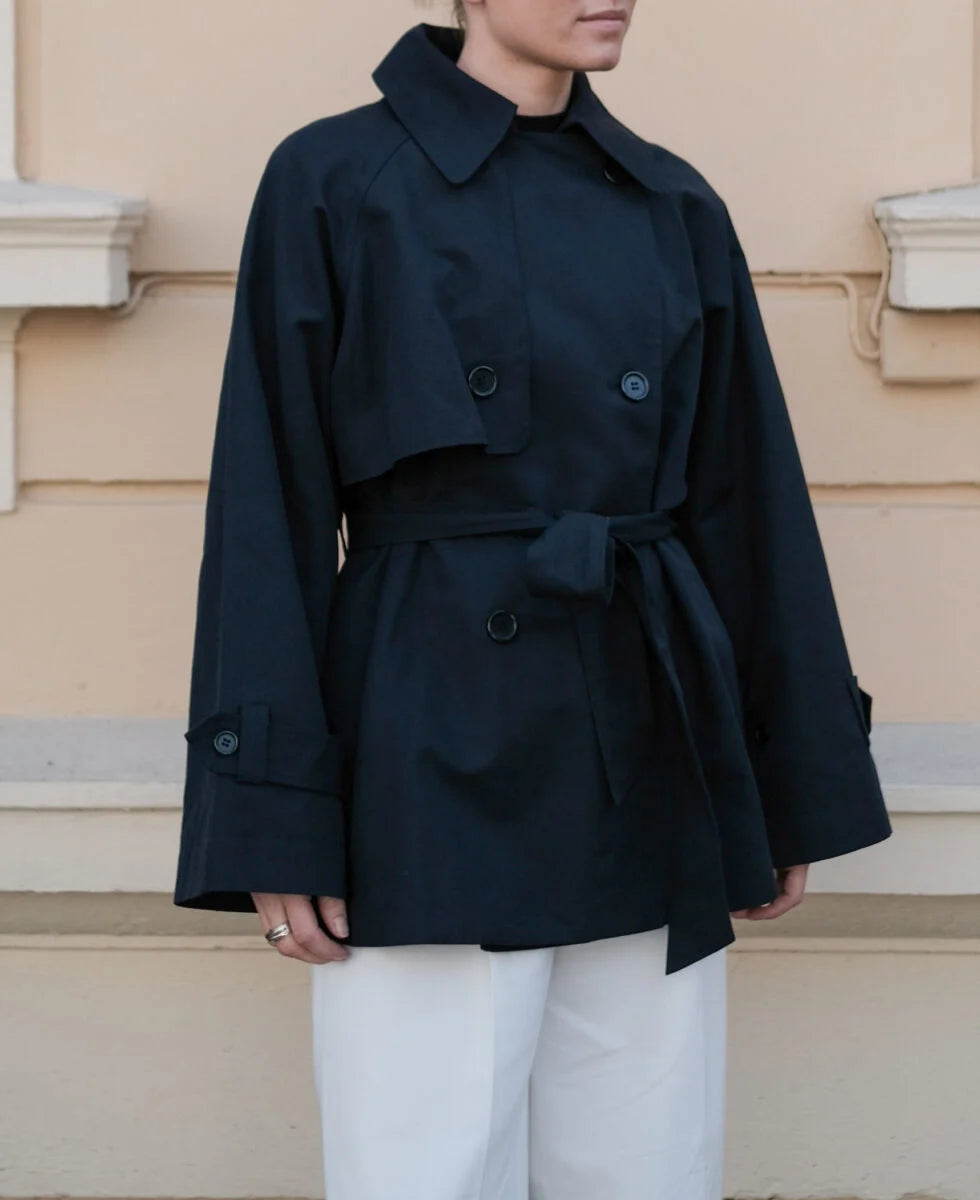 Short Trench Dark Navy, Julie Josephine
